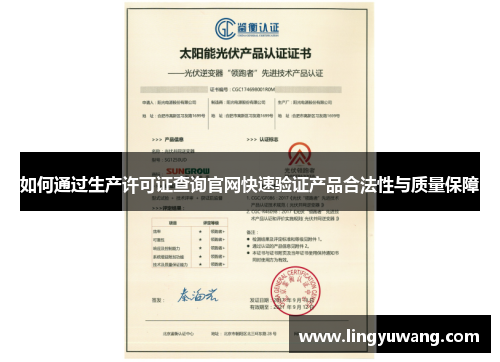 如何通过生产许可证查询官网快速验证产品合法性与质量保障
